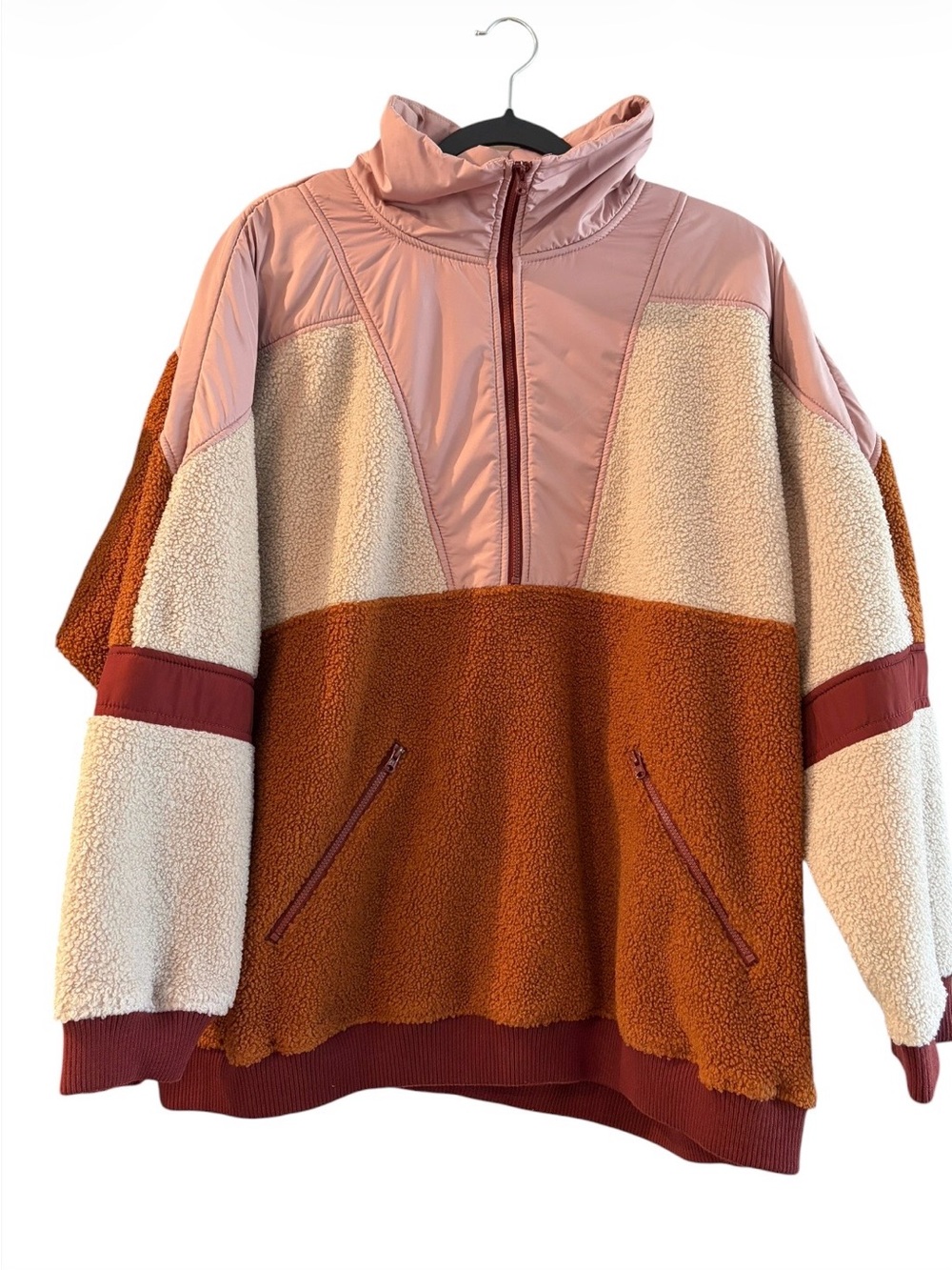 Like New! American Eagle Women’s Sherpa Color Block Quarter-Zip Size X-Large